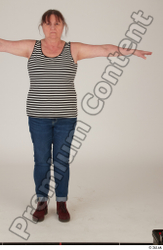 Whole Body Woman T poses White Casual Chubby Standing Street photo references